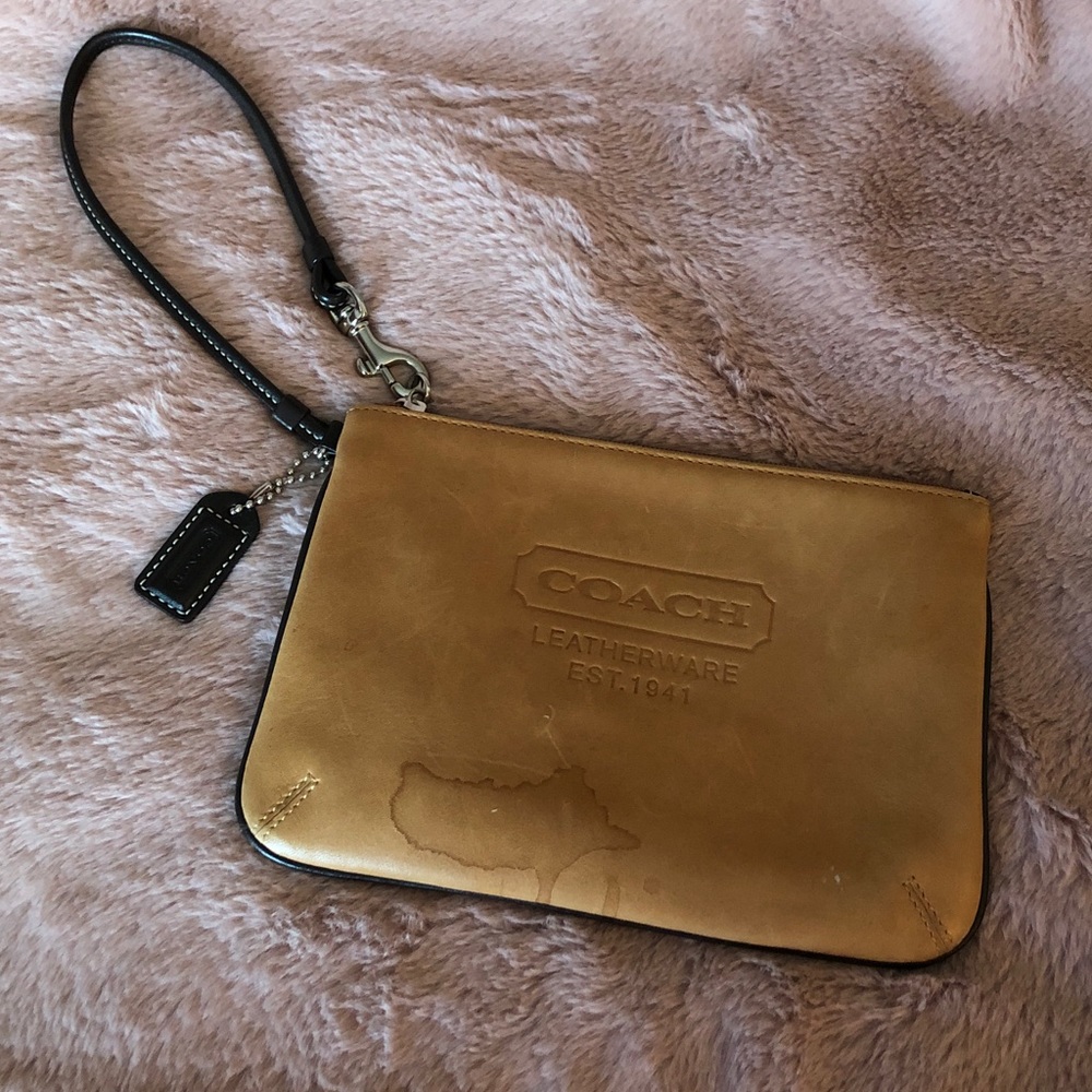 Leather Coach Wristlet